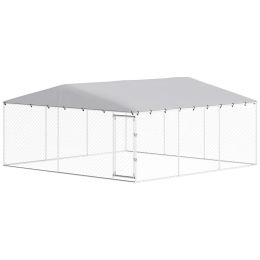 15 x 15 x 7 Dog Kennel Outdoor for Small Medium Large Dogs with Waterproof Roof, Silver (Option: Silver-1850x330x180 mm)